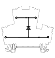 Клемма винтовая двухуровневая со встроенным диодом UKJ-2.5W/2-2D