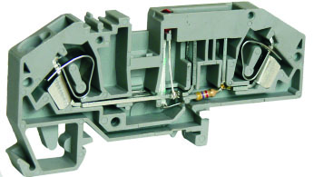 Клемма пружинная с автомобильным предохранителем со светодиодом UJ5-6CW/RDX12-ⅡE