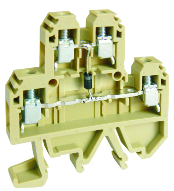 Клемма винтовая двухуровневая со встроенным диодом USK-4/2-2D