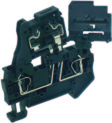 Клемма пружинная с держателем предохранителя UJ5-4RD(5×20)(BK)