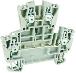 Клемма винтовая двухуровневая со встроенным диодом UKJ-2.5W/2-2D(BU)